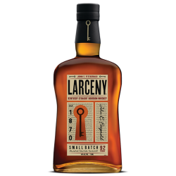 A bottle of Larceny Straight Bourbon Whiskey.