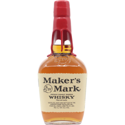 A bottle of Maker's Mark Kentucky Straight Bourbon Whiskey.