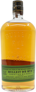 A bottle of Bulleit Rye Whiskey.