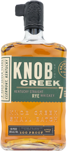 A bottle of Knob Creek Rye Whiskey.