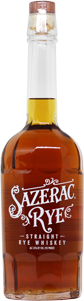A bottle of Sazerac Rye Whiskey.
