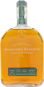A bottle of Woodford Reserve Rye Whiskey.
