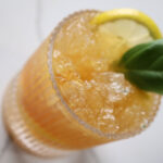 A photo of the bourbon basil smash cocktail.